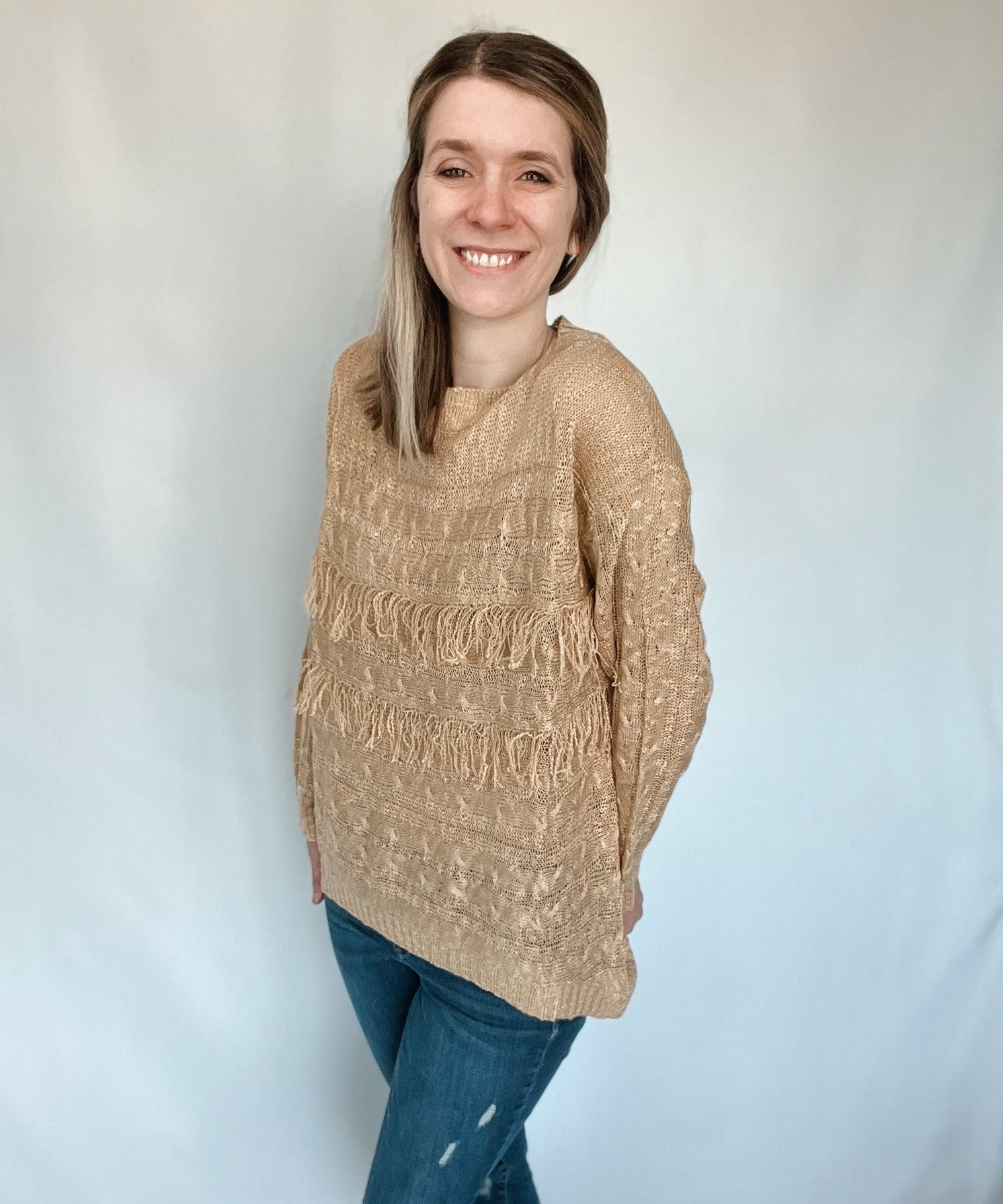 Get Your Fringe On Gold Sweater - Raising Brave