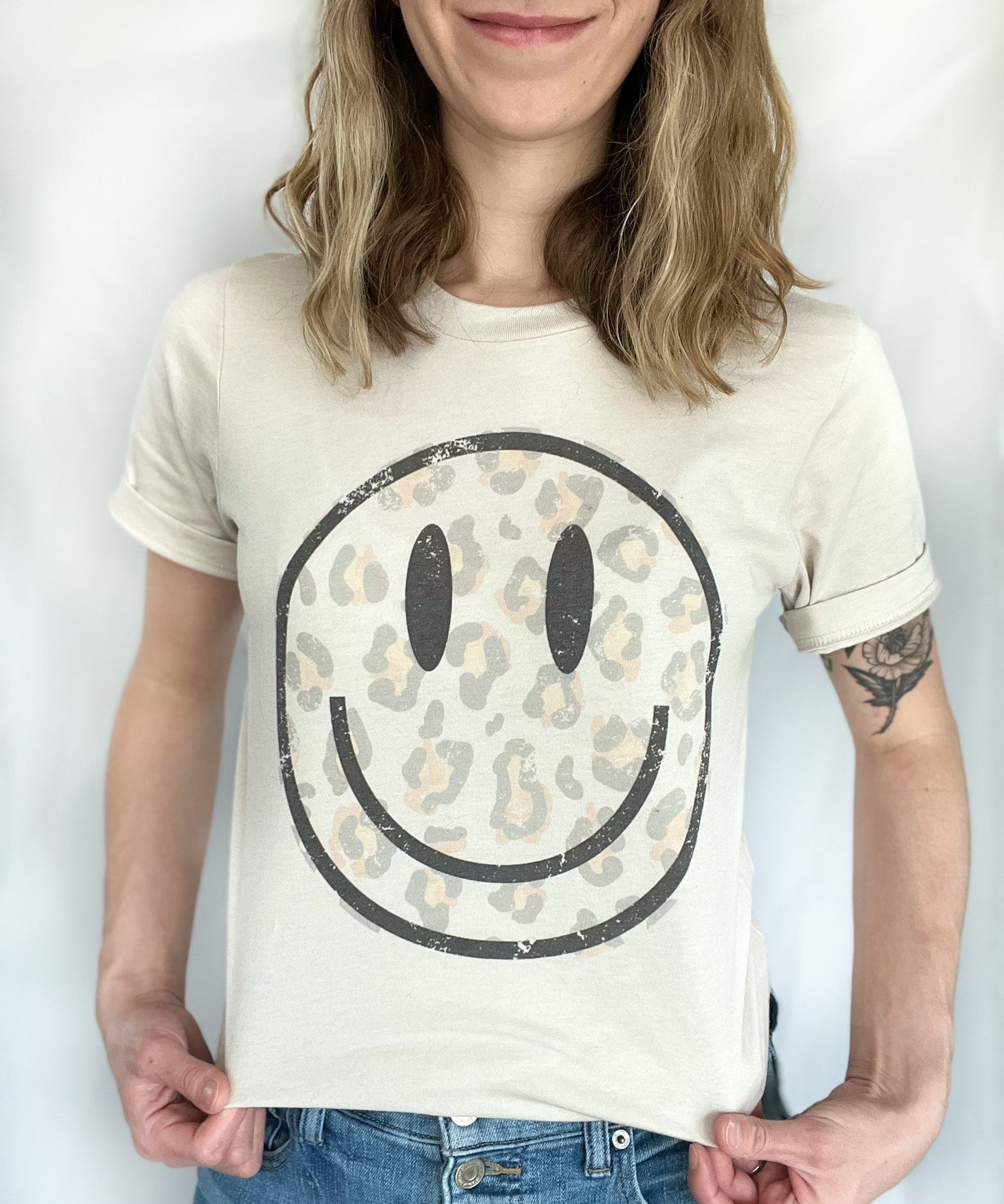 Leopard Smiley Tee - Raising Brave