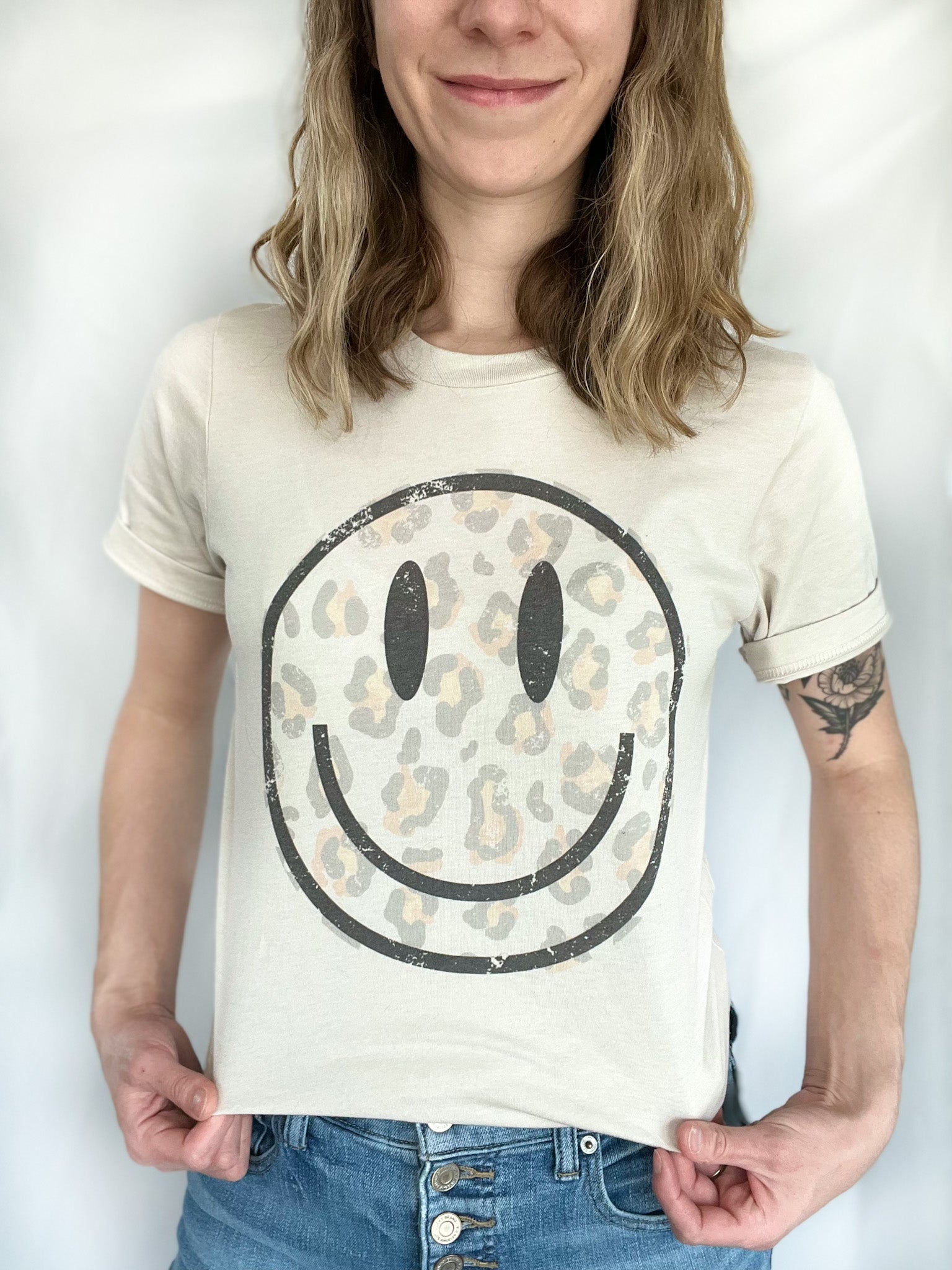 Leopard Smiley Tee - Raising Brave