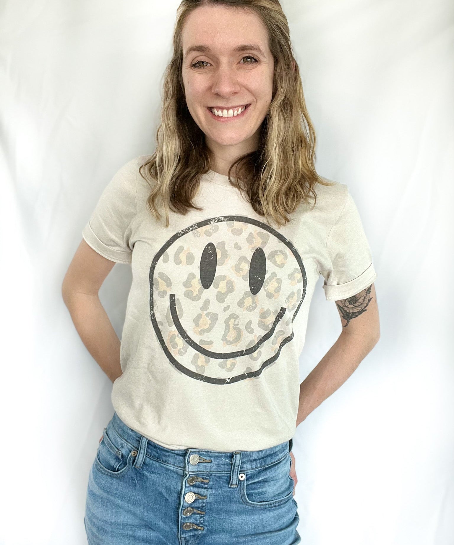 Leopard Smiley Tee - Raising Brave