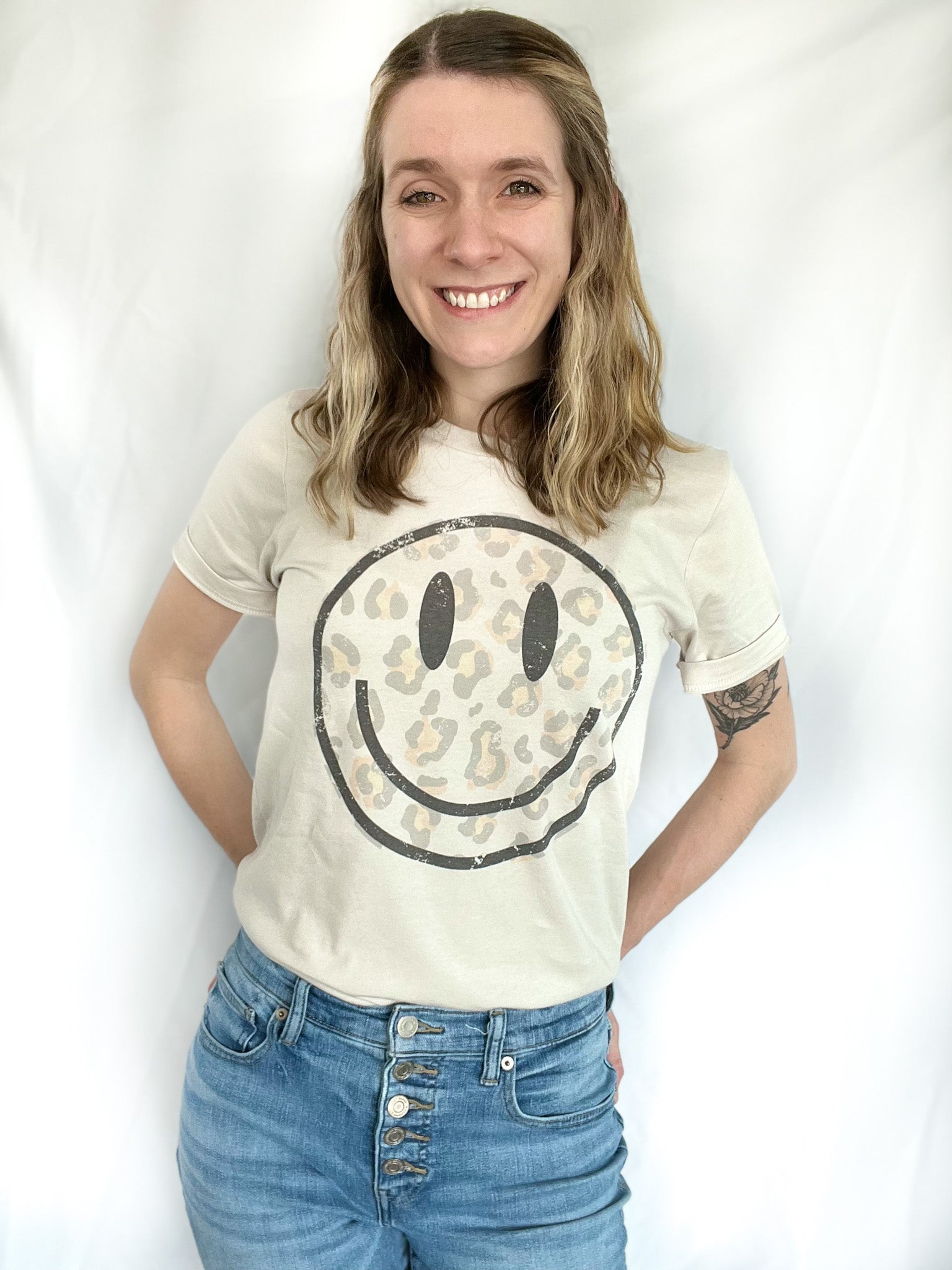 Leopard Smiley Tee - Raising Brave