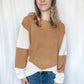 My Way Color Block Mustard Sweater - Raising Brave