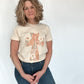 Retro Floral Cross Graphic T-Shirt- Cream - Raising Brave