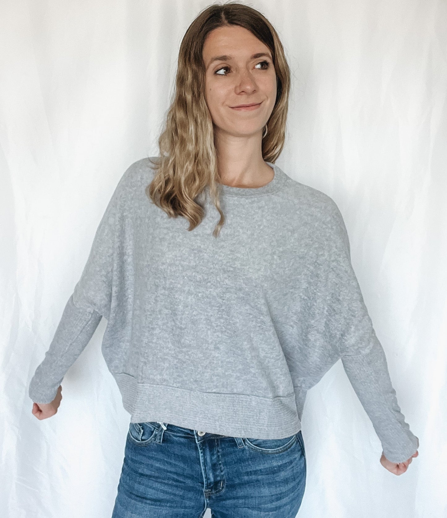 Soft Like Butter Dolman Sweater in Gray - Raising Brave