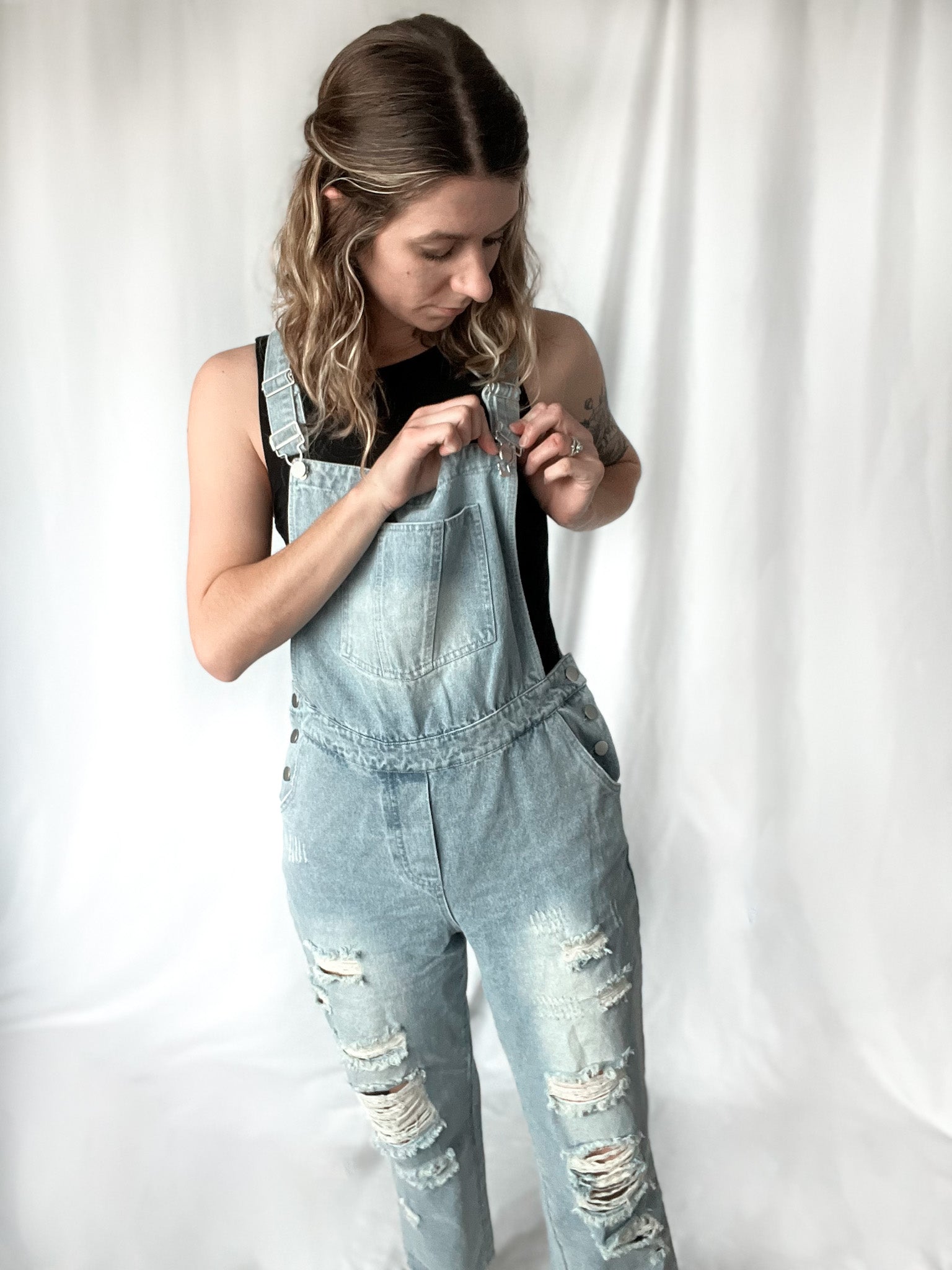 Urban Chic Distressed Overalls - Raising Brave